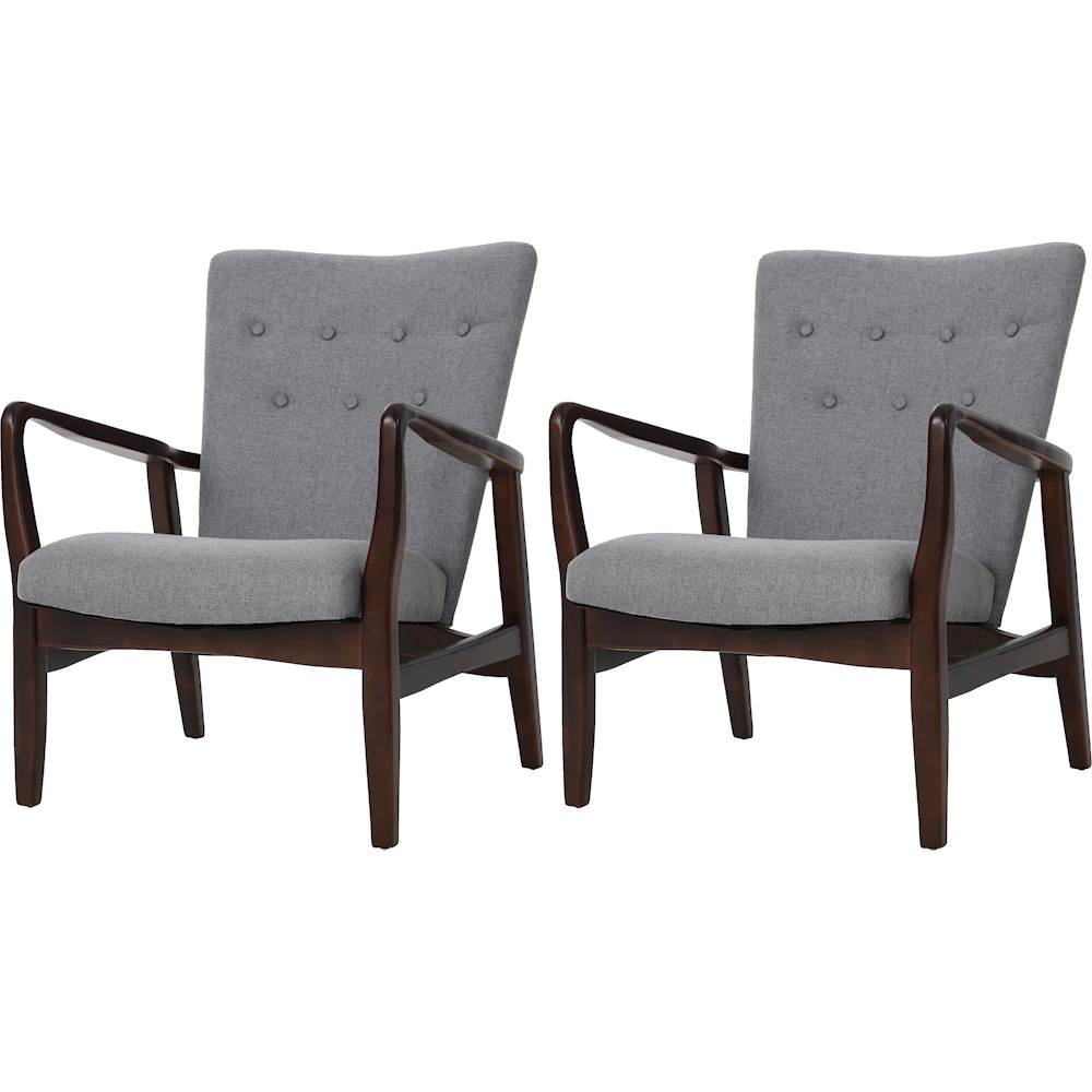 Left View: Noble House - Rumford Accent Chair (Set of 2) - Gray
