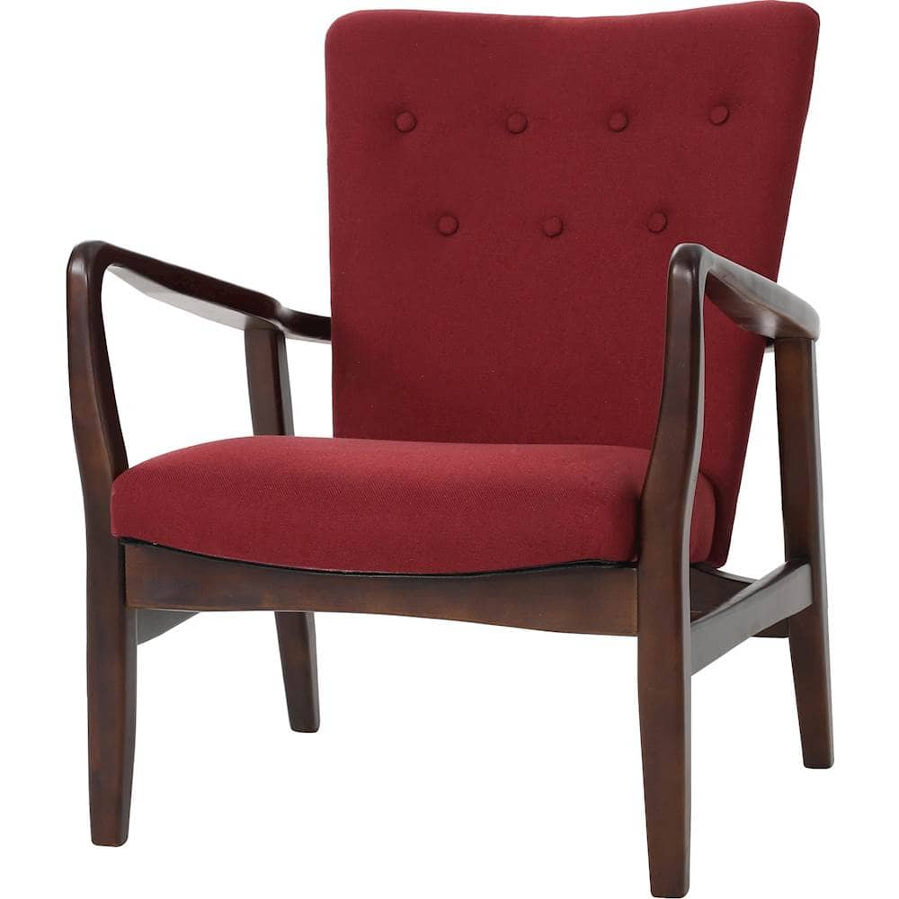 Left View: Noble House - Rumford Accent Chair - Deep Red