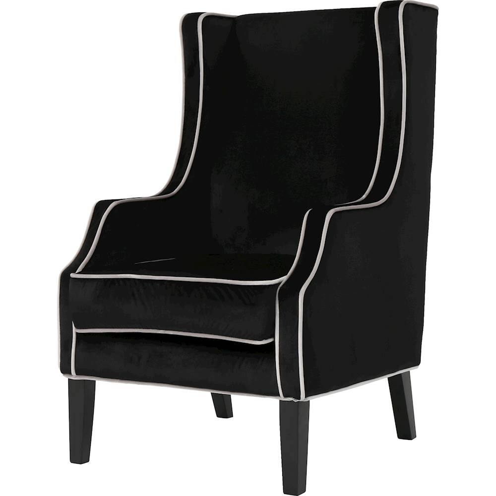 Left View: Noble House - Fairfield Club Velvet Armchair - Black