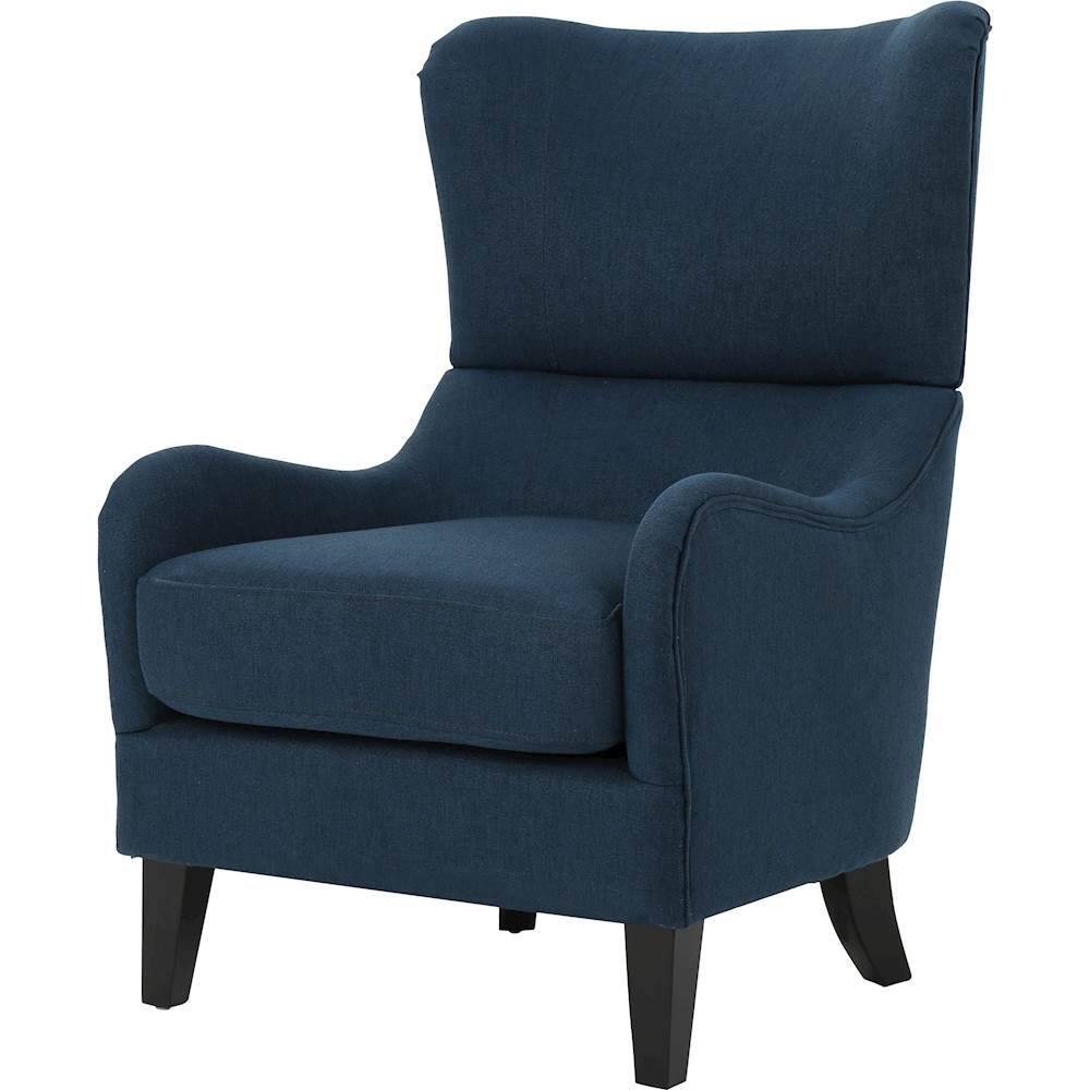 Left View: Noble House - Dupont Fabric Club Chair - Navy Blue