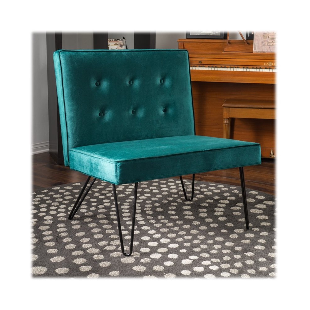 Left View: Noble House - Velma Accent Chair - Teal