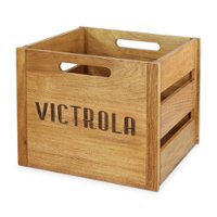 Victrola - Record and Vinyl Crate - Brown - Front_Zoom