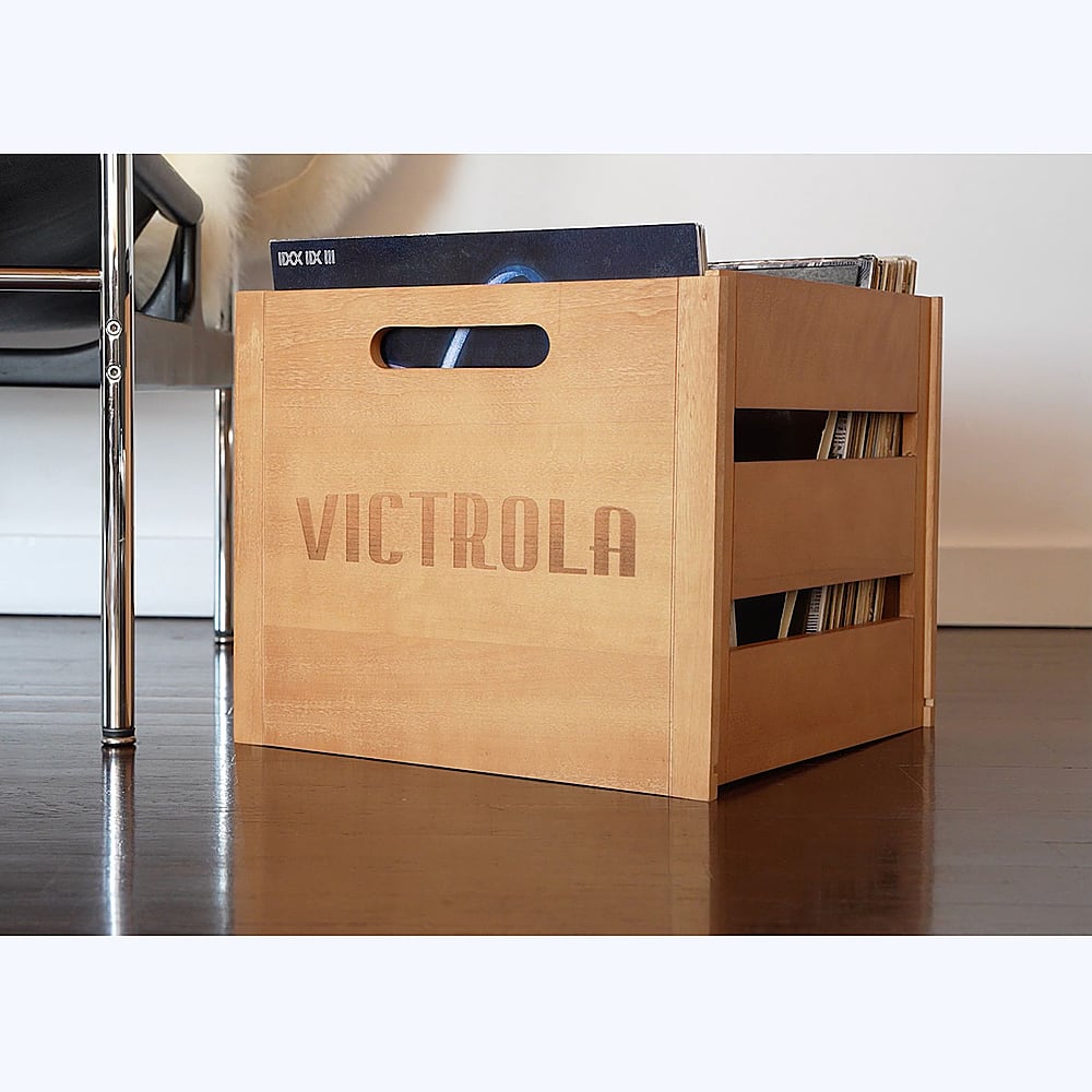 Alt View 15. Victrola - Record and Vinyl Crate - Brown.
