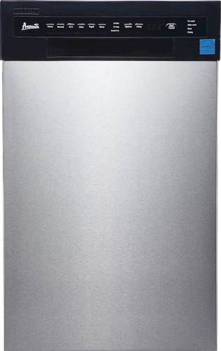 Avanti - 18" Front Control Built-In Dishwasher with Stainless Steel Tub - Stainless steel