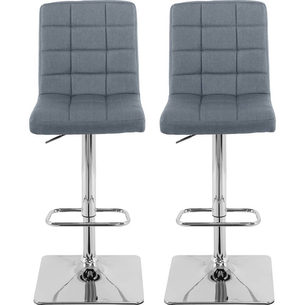 Corliving Heavy Duty Fabric Kitchen Chairs Set Of 2 Blue Gray