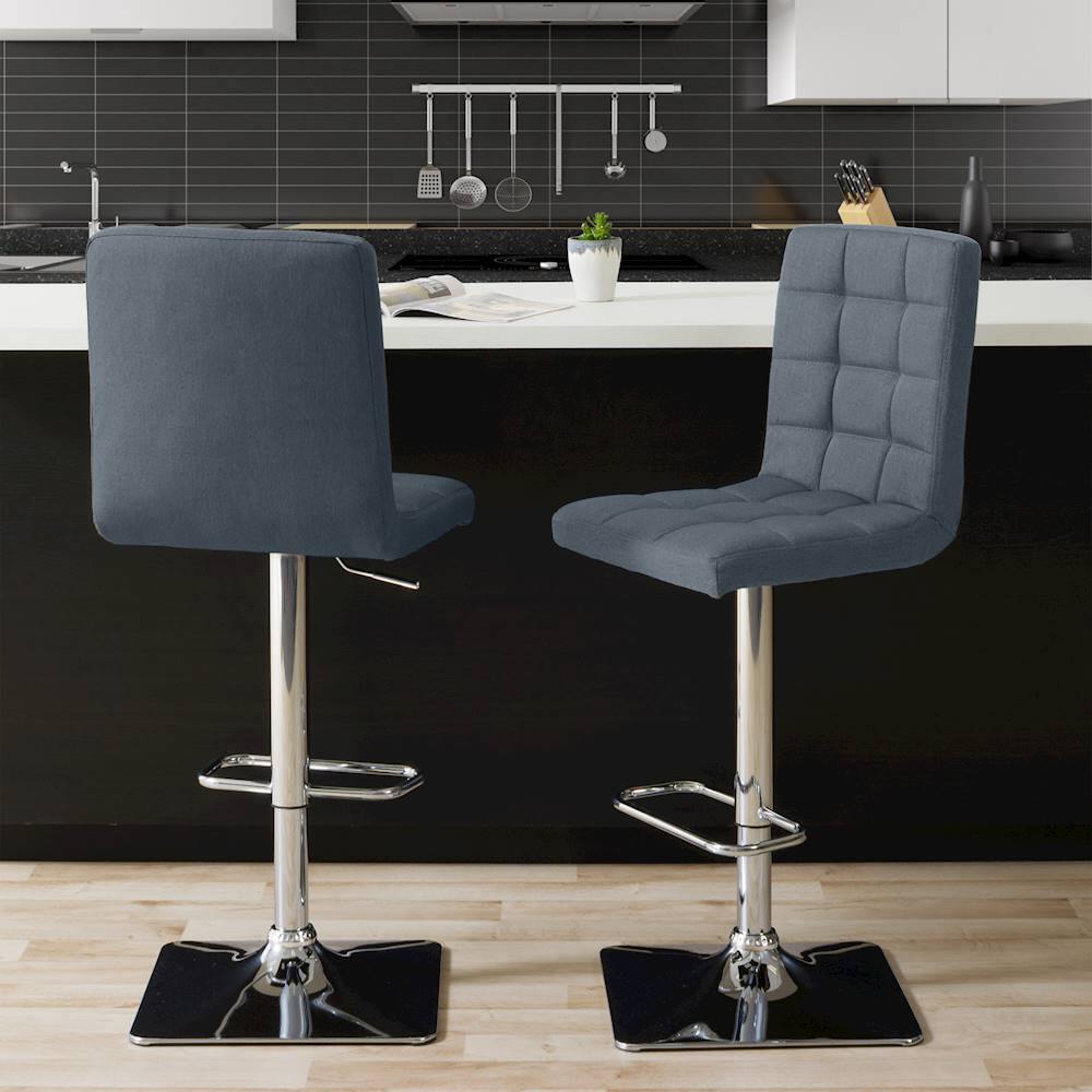 Best Buy CorLiving Heavy Duty Fabric Kitchen Chairs (Set of 2) Blue