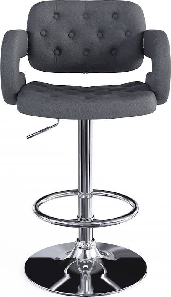 Best Buy CorLiving Tufted Woven Fabric Kitchen Chairs (Set of 2) Dark