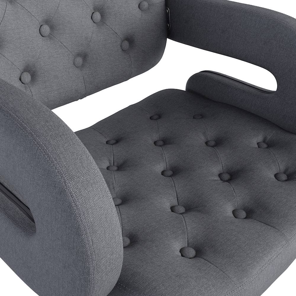 Best Buy CorLiving Tufted Woven Fabric Kitchen Chairs (Set of 2) Dark