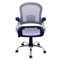 CorLiving - Workspace 5-Pointed Star Leatherette and Mesh Office Chair - Gray/Black - Front_Zoom