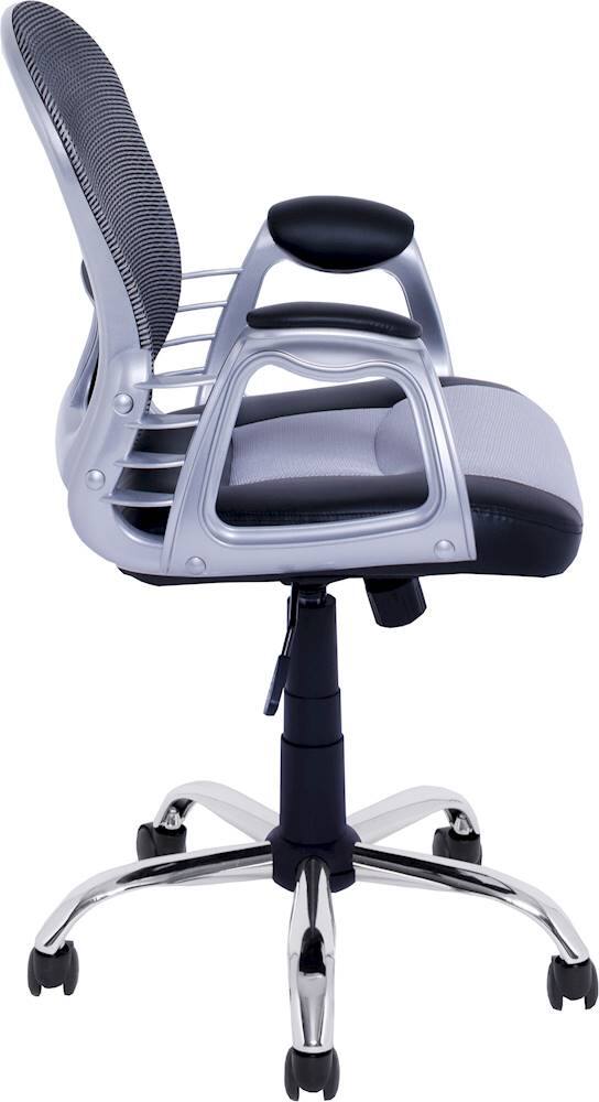 Alt View 13. CorLiving - Workspace 5-Pointed Star Leatherette and Mesh Office Chair - Gray/Black.