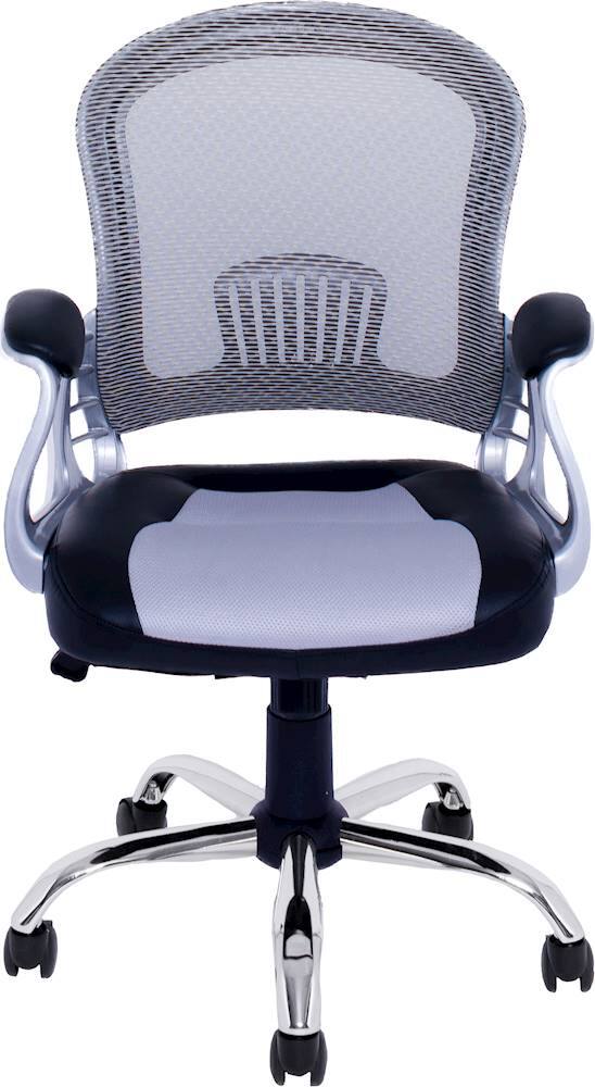 Alt View 17. CorLiving - Workspace 5-Pointed Star Leatherette and Mesh Office Chair - Gray/Black.