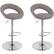 Angle. CorLiving - Round Open Fabric Kitchen Chairs (Set of 2) - Light Gray.