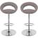 Front. CorLiving - Round Open Fabric Kitchen Chairs (Set of 2) - Light Gray.