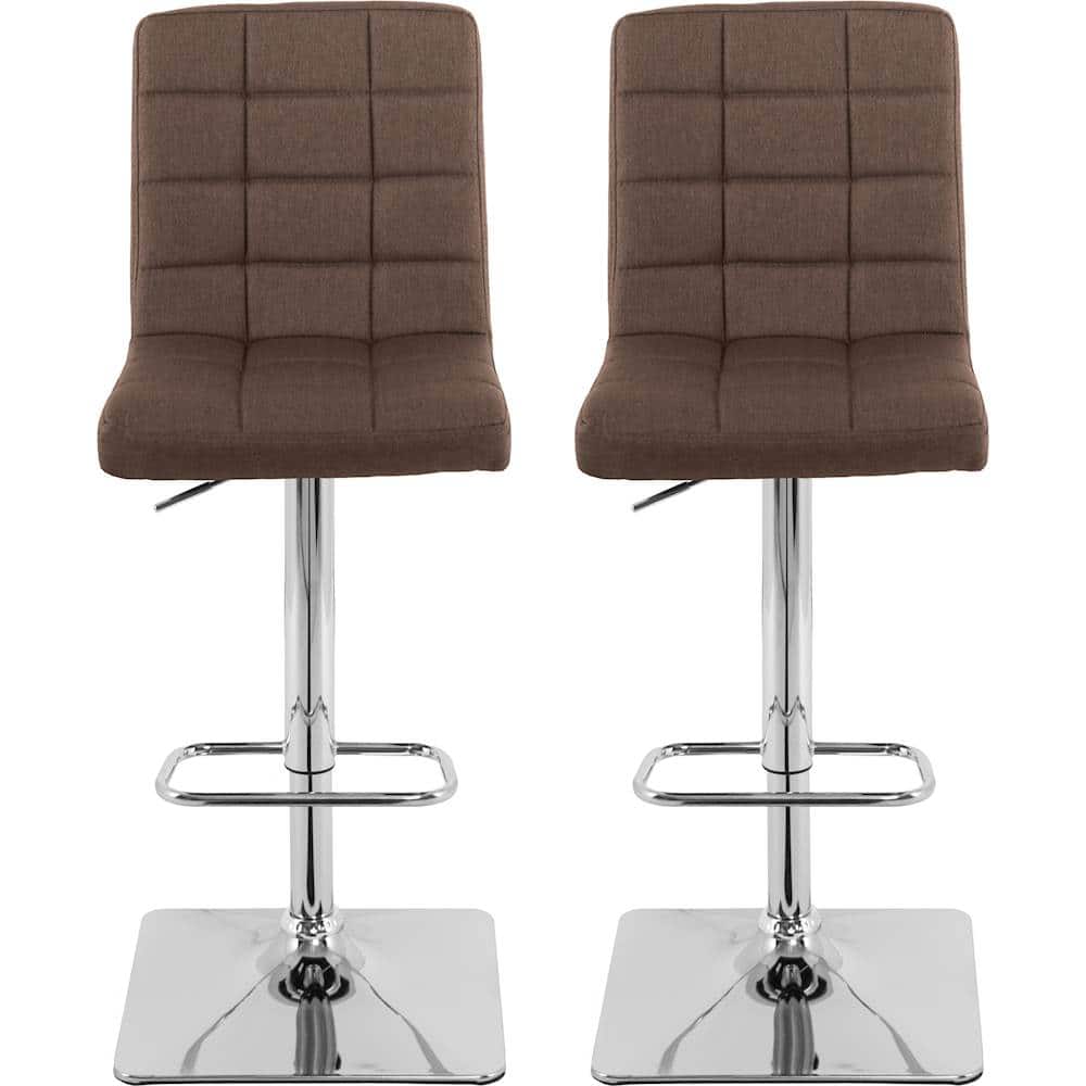 Front. CorLiving - Heavy Duty Fabric Kitchen Chairs (Set of 2) - Dark Brown.