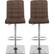 Front. CorLiving - Heavy Duty Fabric Kitchen Chairs (Set of 2) - Dark Brown.