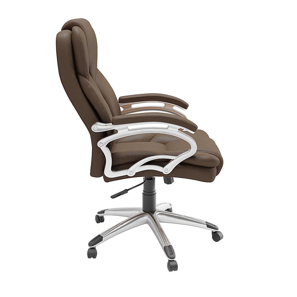 Angle View: Finch - Forester Modern Bonded Leather Executive Chair - Silver/Cream