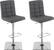 Angle Zoom. CorLiving - Heavy Duty Fabric Kitchen Chairs (Set of 2) - Dark Gray.