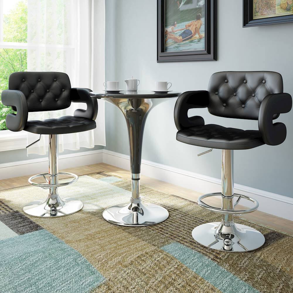 Best Buy: CorLiving Trumpet Bonded Leatherette Barstools (Set Of 2 ...