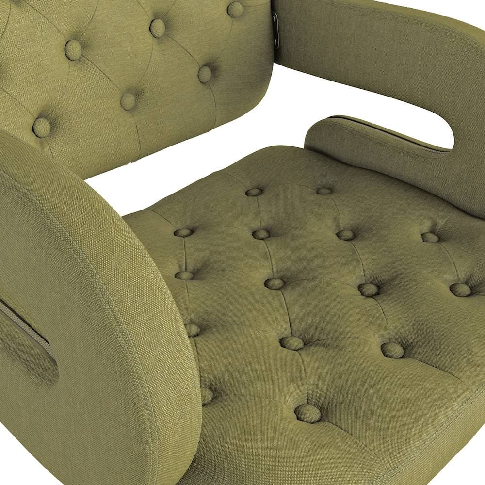 Best Buy CorLiving Tufted Woven Fabric Kitchen Chairs (Set of 2) Olive