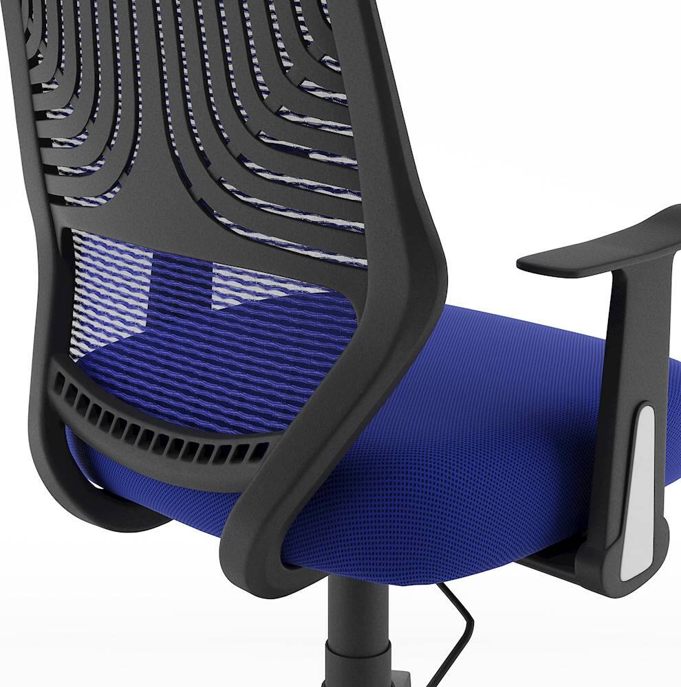Alt View 14. CorLiving - Workspace 5-Pointed Star Woven Fabric and Mesh Office Chair - Blue.