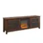 Angle. Walker Edison - 70" Traditional Glass Door Cabinet Fireplace TV Stand for Most TVs up to 80" - Dark Walnut.