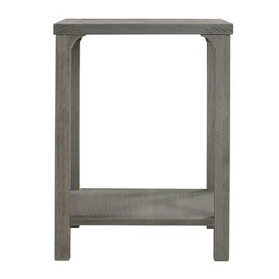 Walker Edison - Chevron Wood Top Side Table - Gray