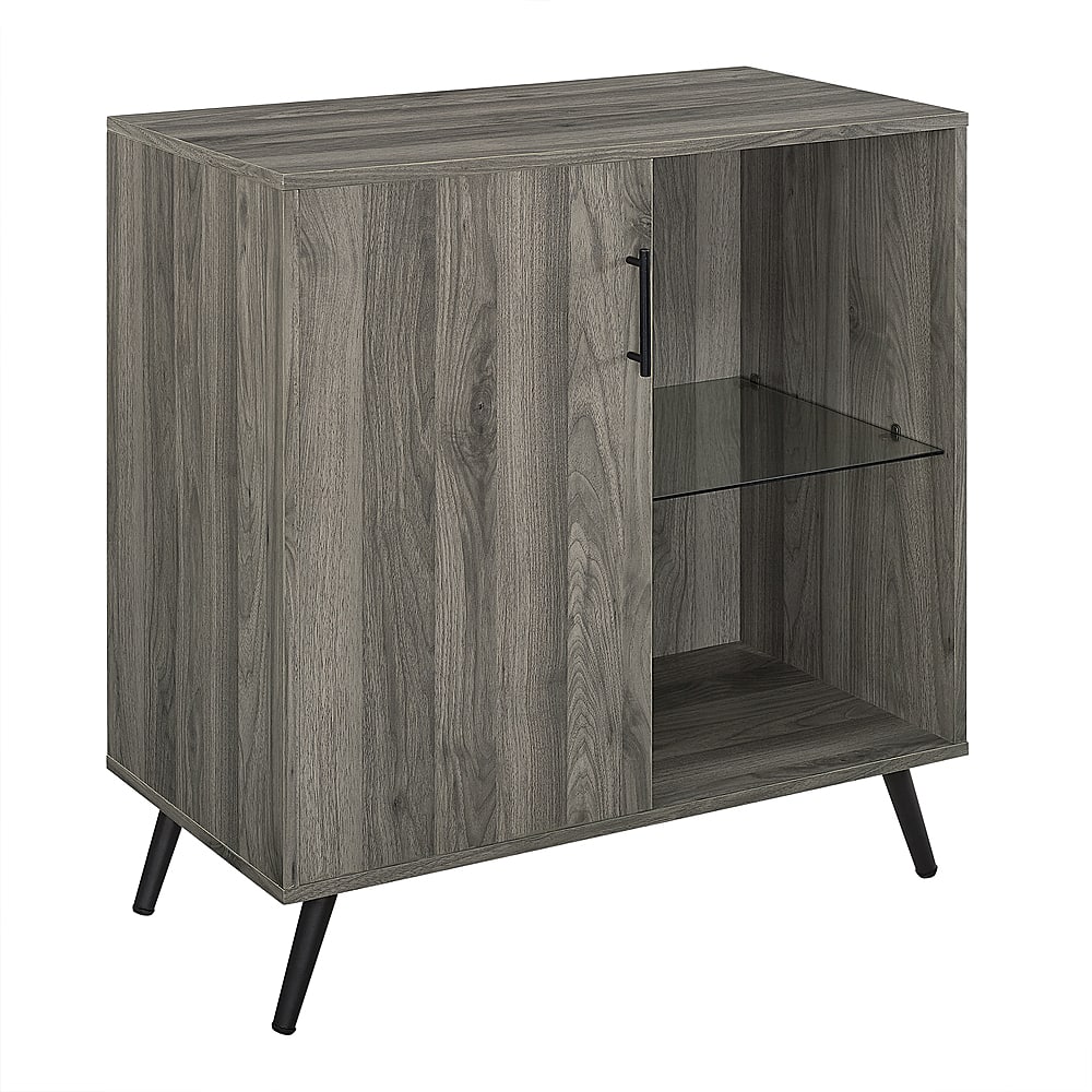 Angle View: Walker Edison - 1-Door Accent Cabinet - Slate Gray