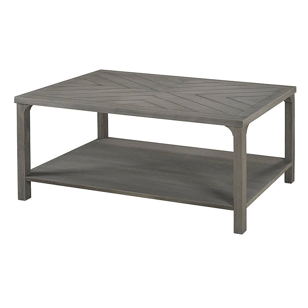 Angle View: Walker Edison - Chevron Wood Top Coffee Table - Gray