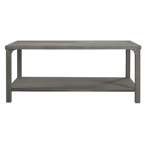Walker Edison - Chevron Wood Top Coffee Table - Gray