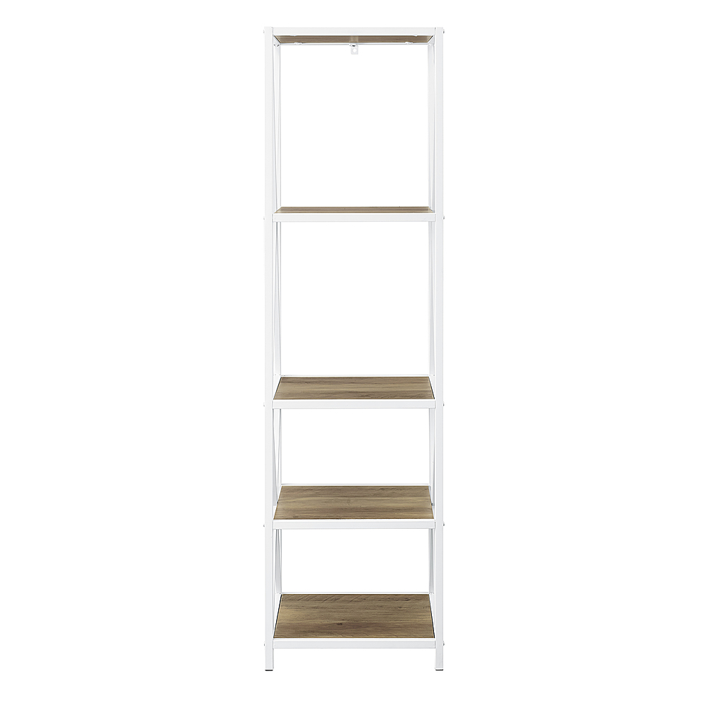 Walker Edison X Frame Industrial Wood, Tall Industrial Bookcase White