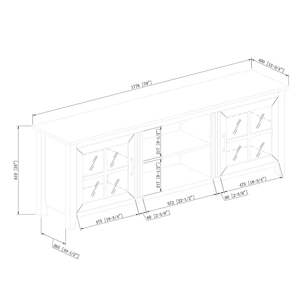Alt View 15. Walker Edison - 70" Farmhouse Glass Door TV Stand Console for Most TVs Up to 80" - Rustic Oak.
