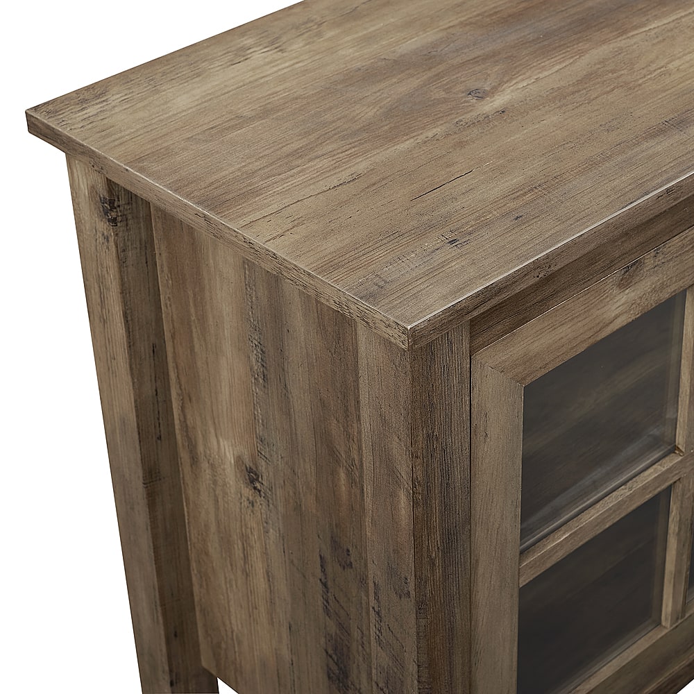 Alt View 1. Walker Edison - 70" Farmhouse Glass Door TV Stand Console for Most TVs Up to 80" - Rustic Oak.