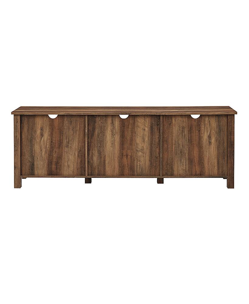 Alt View 2. Walker Edison - 70" Farmhouse Glass Door TV Stand Console for Most TVs Up to 80" - Rustic Oak.