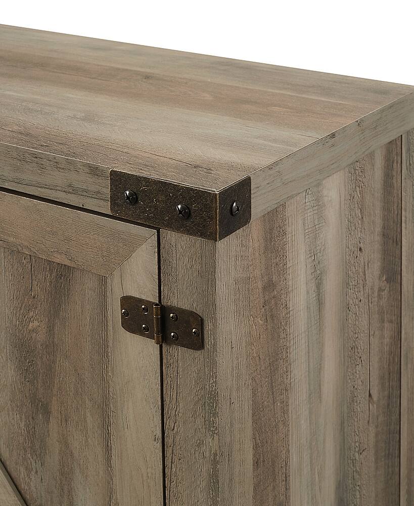 Alt View 3. Walker Edison - 70" Modern Farmhouse Barn Door TV Stand for most TVs up to 80" - Grey Wash.