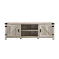 Walker Edison - Farmhouse Barn Door TV Stand for most TVs up to 80" - White Oak - Front_Zoom