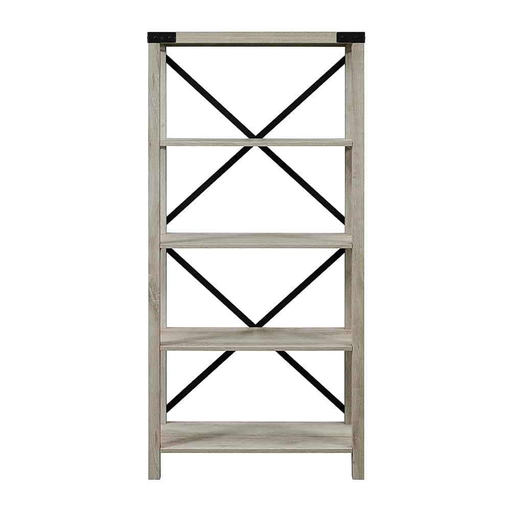 Walker Edison - 64" Farmhouse 4-Shelf Bookcase - White Oak - Front_Zoom