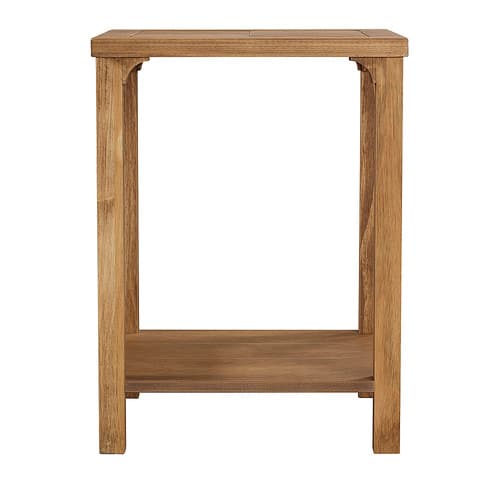 Walker Edison - Chevron Wood Top Side Table - Caramel