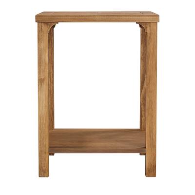Walker Edison - Chevron Wood Top Side Table - Caramel
