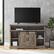 Alt View 11. Walker Edison - Sliding Barn Door Highboy Storage Console for Most TVs Up to 56" - Gray Wash.