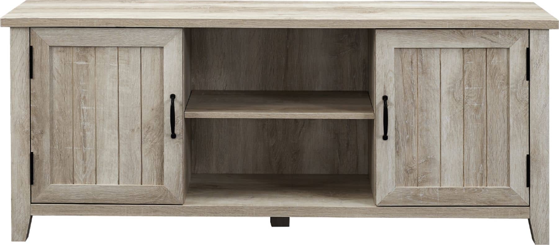 Front. Walker Edison - Modern Farmhouse TV Stand for Most TVs Up to 64" - White Oak.