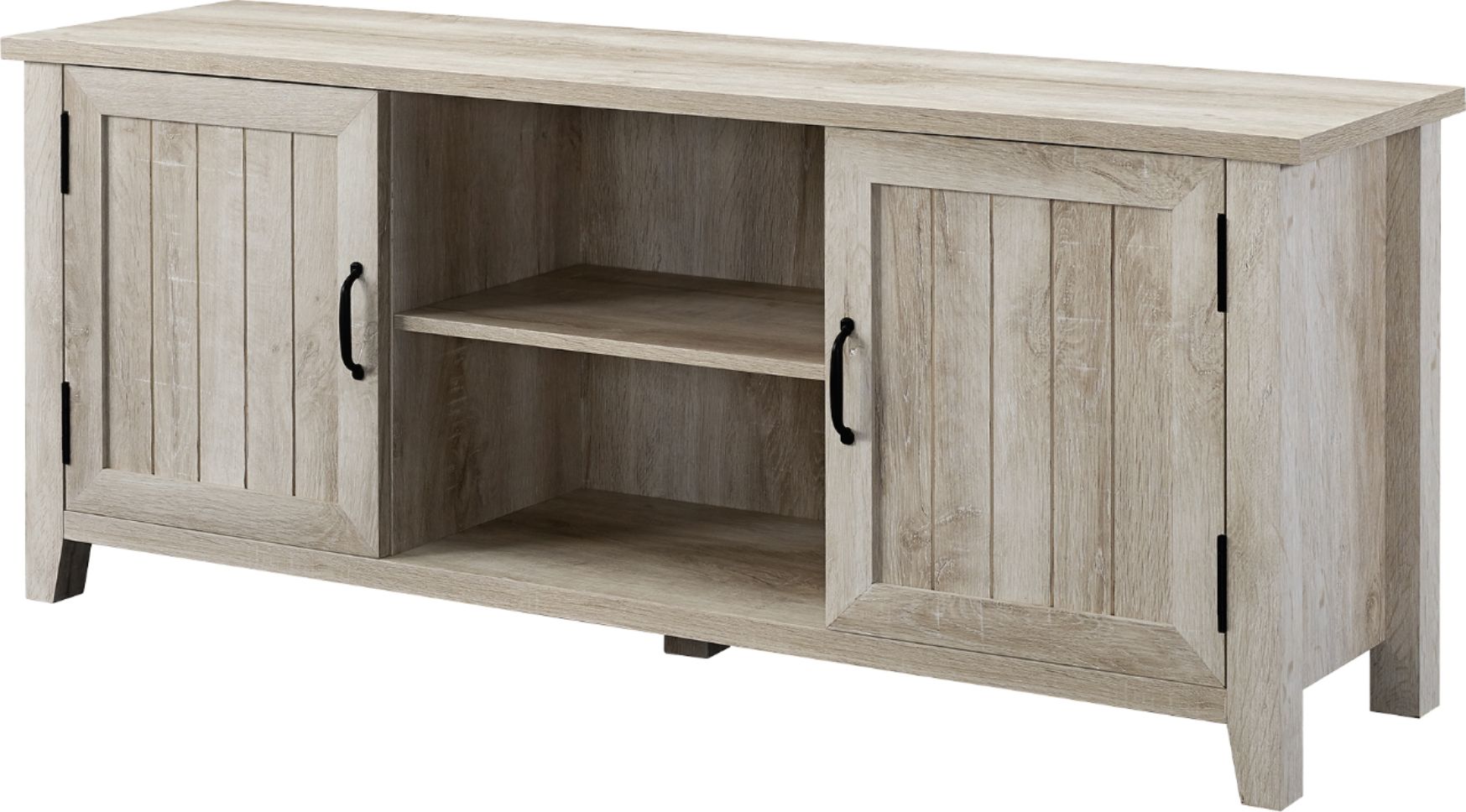 Left View: Walker Edison - Modern Farmhouse TV Stand for Most TVs Up to 64" - White Oak