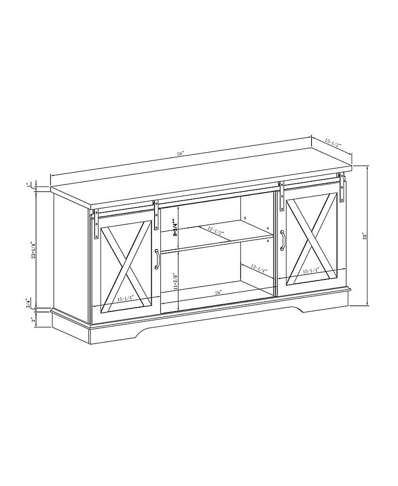 Alt View 13. Walker Edison - 58" Modern Farmhouse Sliding Door TV Stand for Most TVs up to 65" - Stone Grey.