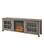 Left. Walker Edison - 70" Traditional Glass Door Cabinet Fireplace TV Stand for Most TVs up to 80" - Grey Wash.