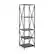 Angle. Walker Edison - X-frame Industrial Wood and Metal 4-Shelf Bookcase - Slate Gray.