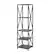 Left. Walker Edison - X-frame Industrial Wood and Metal 4-Shelf Bookcase - Slate Gray.