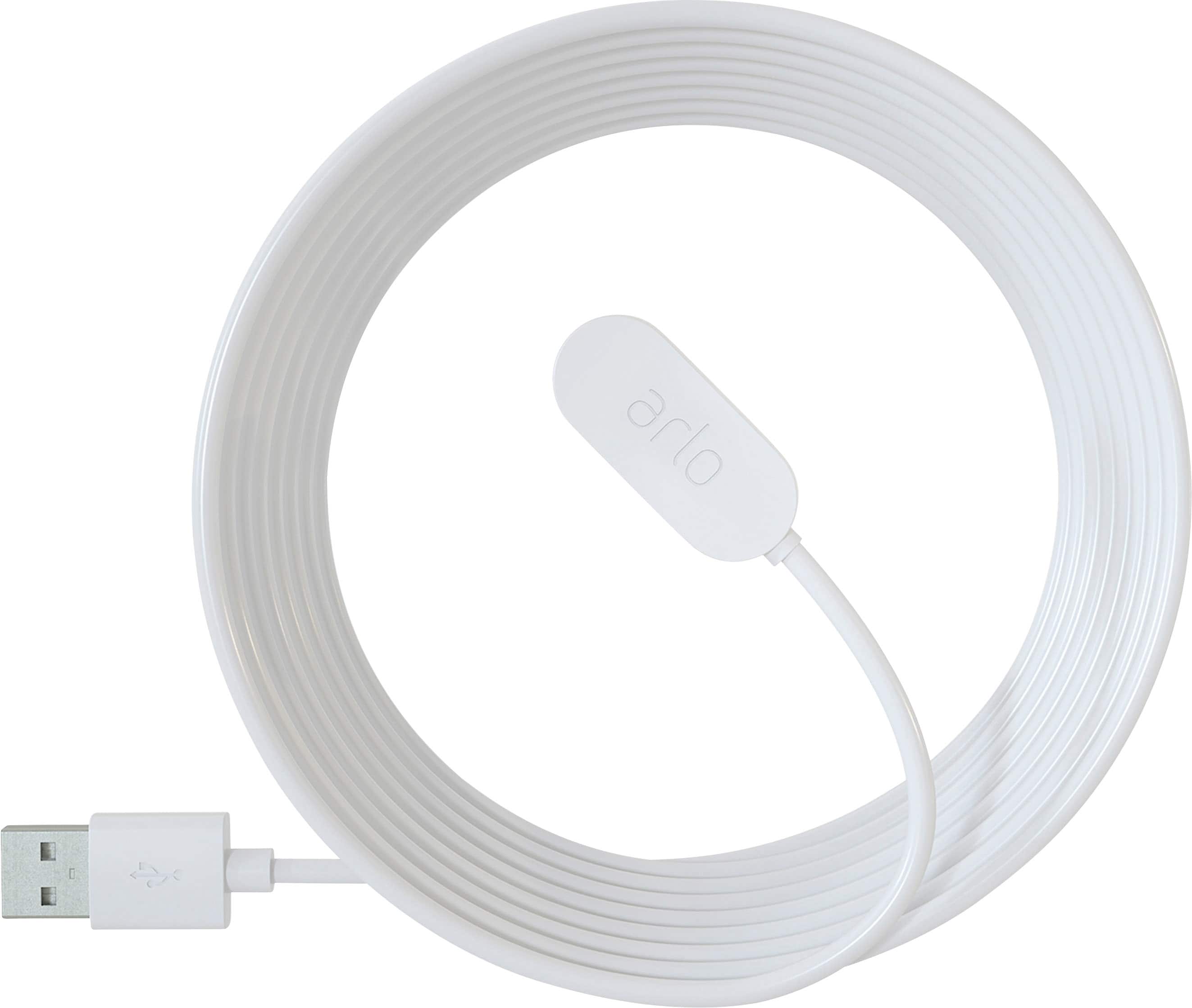 Front. Arlo - 8' Indoor Magnetic Charging Cable for Pro 5S 2K, Pro 4, Pro 3, Ultra 2, Ultra, Go 2 and Floodlight Cameras - White.