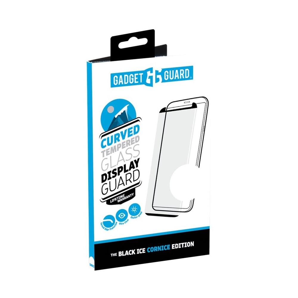 Left. Gadget Guard - Tempered Glass Screen Protector for Samsung Galaxy Note9 - Black/Transparent.