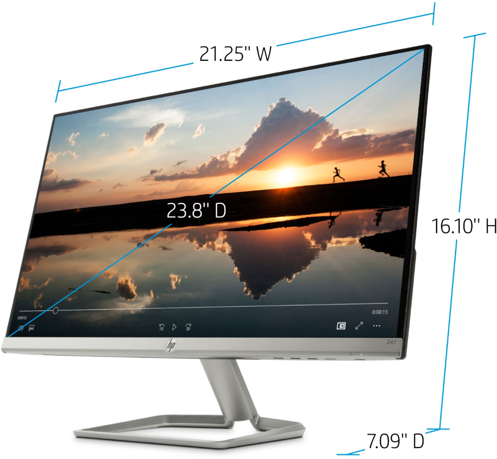 HP 24f 23.8 IPS LED FHD FreeSync Monitor (HDMI, VGA) Natural Silver 24F -  Best Buy
