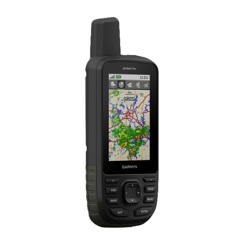Left View: Garmin - GPSMAP 66s 3" GPS with Built-In Bluetooth - Black