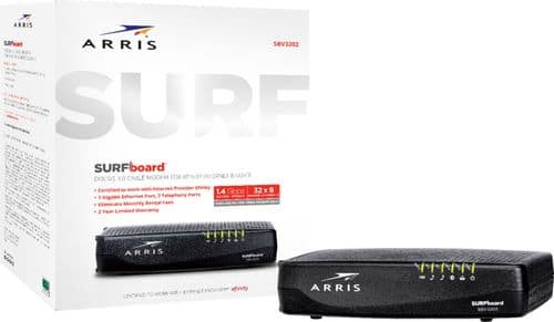 ARRIS - SURFboard 32 x 8 DOCSIS 3.0 Voice Cable Modem - Black